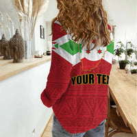 Personalized Burundi Women Casual Shirt Coat Of Arms African Pattern - Wonder Print Shop