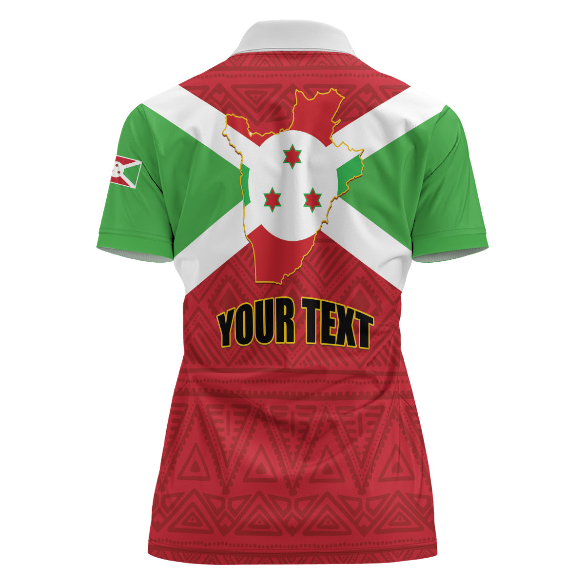 Personalized Burundi Women Polo Shirt Coat Of Arms African Pattern - Wonder Print Shop