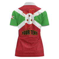 Personalized Burundi Women Polo Shirt Coat Of Arms African Pattern - Wonder Print Shop