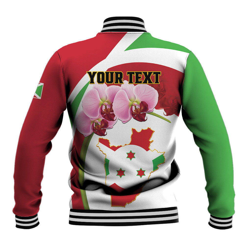 Personalized Burundi Independence Day Baseball Jacket Coat Of Arms Bujumbura Flower - Wonder Print Shop