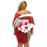 Personalized Burundi Independence Day Family Matching Off Shoulder Short Dress and Hawaiian Shirt Coat Of Arms Bujumbura Flower - Wonder Print Shop