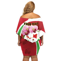 Personalized Burundi Independence Day Off Shoulder Short Dress Coat Of Arms Bujumbura Flower - Wonder Print Shop