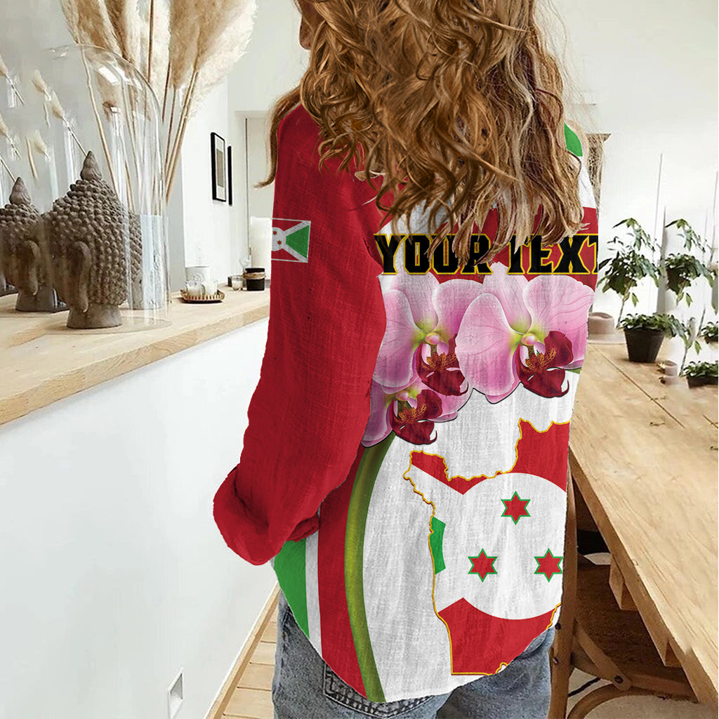 Personalized Burundi Independence Day Women Casual Shirt Coat Of Arms Bujumbura Flower - Wonder Print Shop