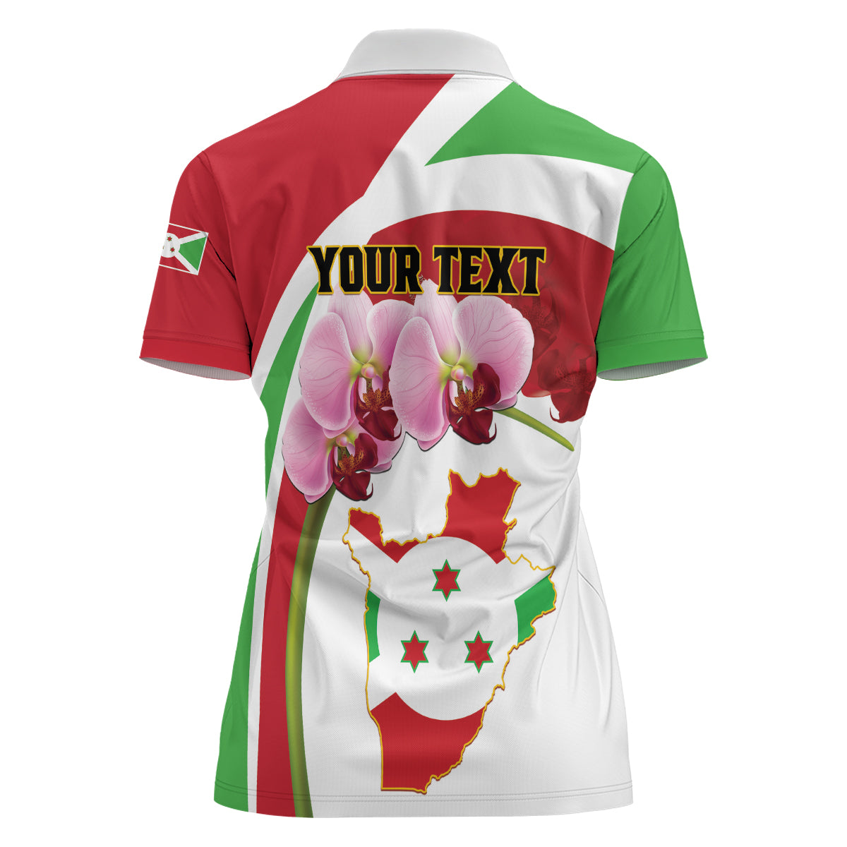 Personalized Burundi Independence Day Women Polo Shirt Coat Of Arms Bujumbura Flower - Wonder Print Shop