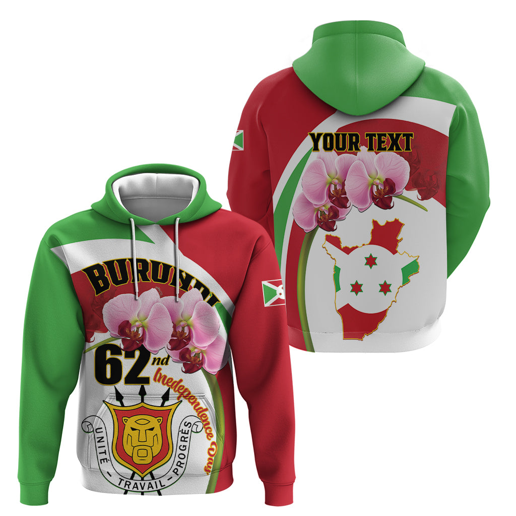 Personalized Burundi Independence Day Zip Hoodie Coat Of Arms Bujumbura Flower - Wonder Print Shop