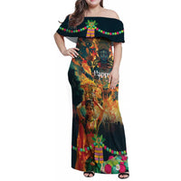 Bonalu Festival 2024 Family Matching Off Shoulder Maxi Dress and Hawaiian Shirt Bonam Parikrama - Wonder Print Shop