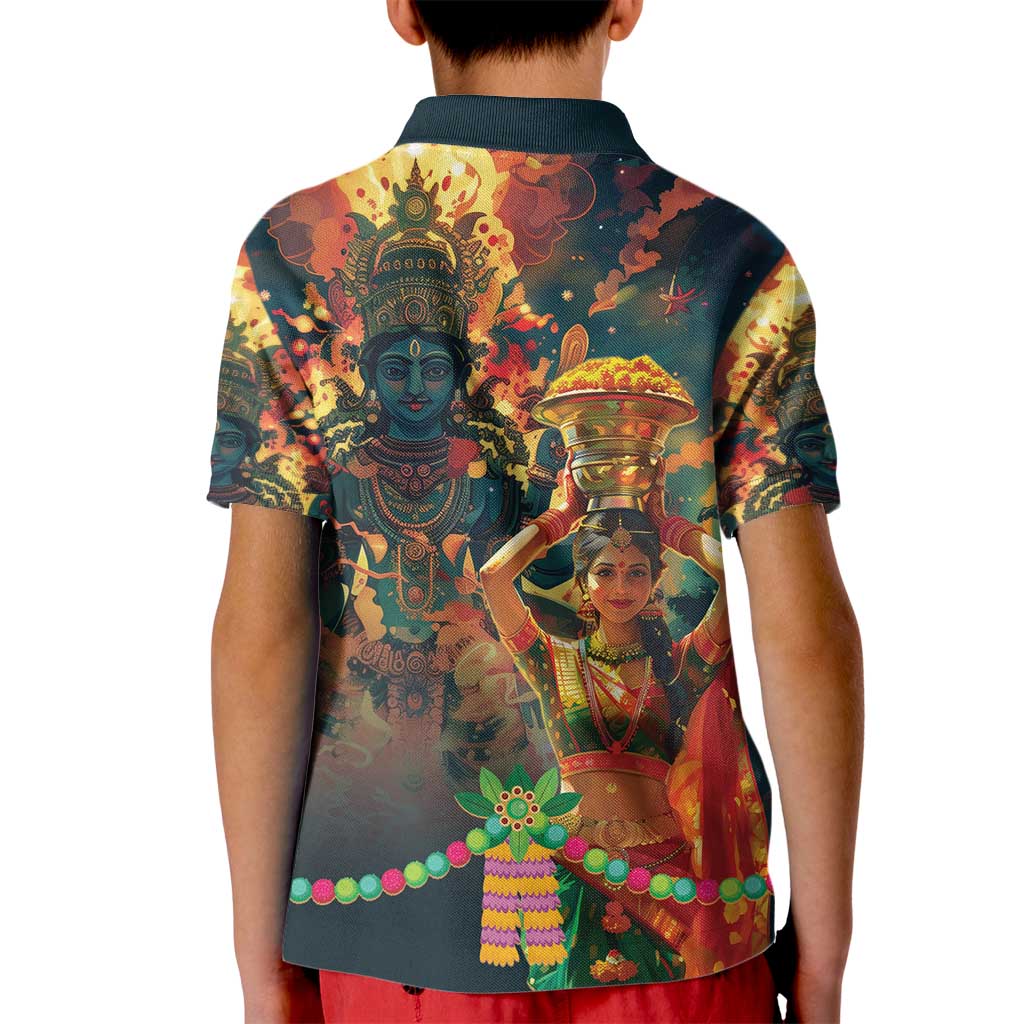 Bonalu Festival 2024 Kid Polo Shirt Bonam Parikrama - Wonder Print Shop