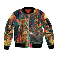 Bonalu Festival 2024 Sleeve Zip Bomber Jacket Bonam Parikrama - Wonder Print Shop