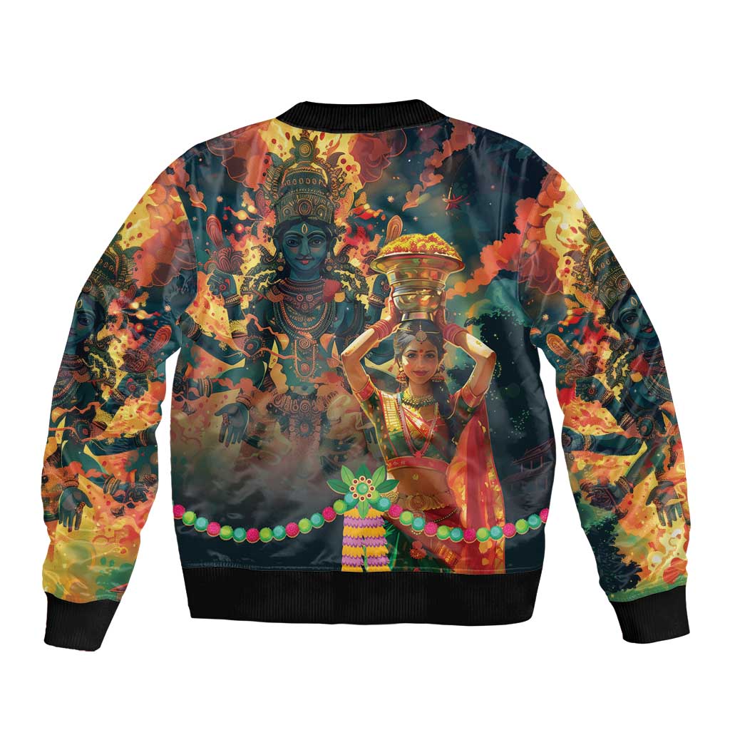 Bonalu Festival 2024 Sleeve Zip Bomber Jacket Bonam Parikrama - Wonder Print Shop