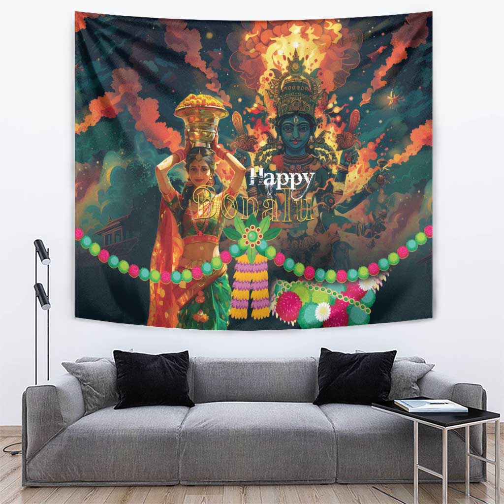 Bonalu Festival 2024 Tapestry Bonam Parikrama - Wonder Print Shop