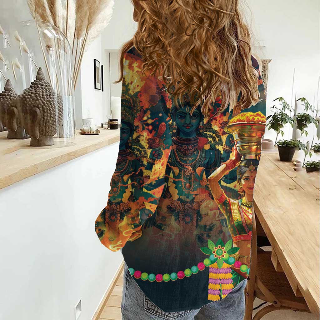 Bonalu Festival 2024 Women Casual Shirt Bonam Parikrama - Wonder Print Shop