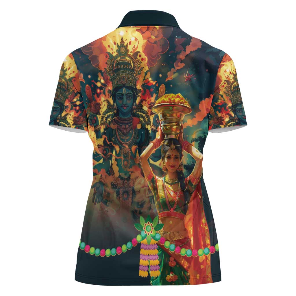 Bonalu Festival 2024 Women Polo Shirt Bonam Parikrama - Wonder Print Shop