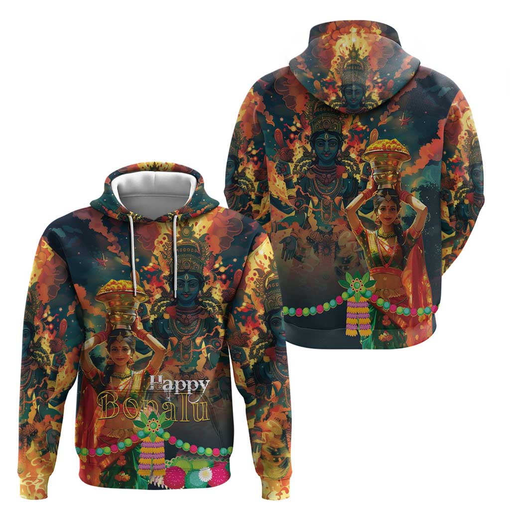 Bonalu Festival 2024 Zip Hoodie Bonam Parikrama - Wonder Print Shop
