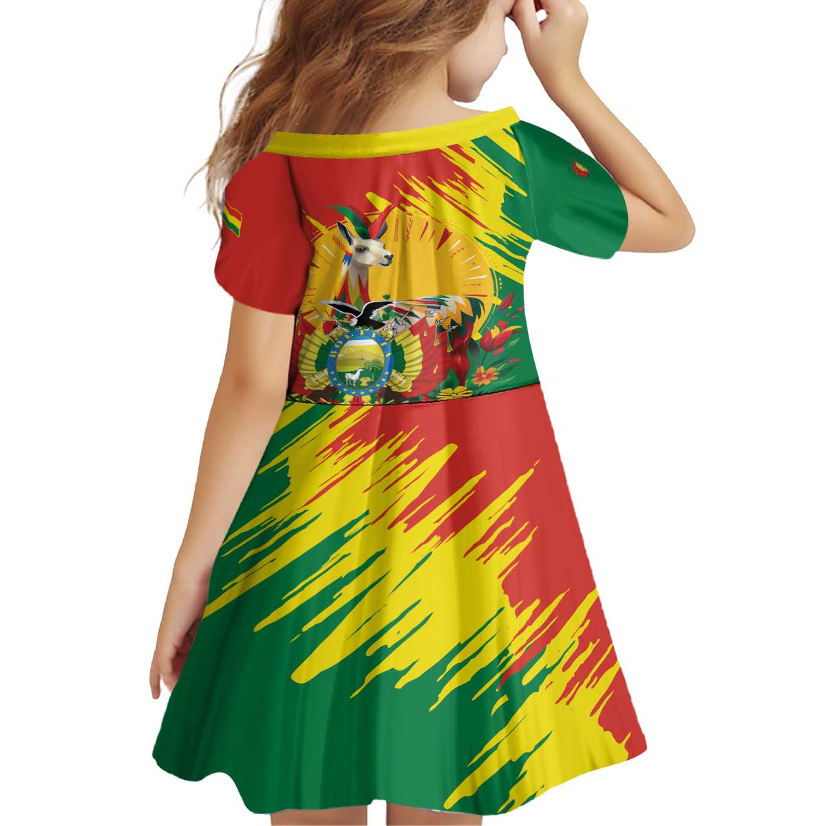 Bolivia Independence Day Family Matching Off The Shoulder Long Sleeve Dress and Hawaiian Shirt Puliwya Achka Aylluska Mamallaqta - Wonder Print Shop