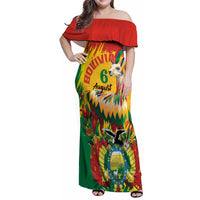 Bolivia Independence Day Family Matching Off Shoulder Maxi Dress and Hawaiian Shirt Puliwya Achka Aylluska Mamallaqta - Wonder Print Shop