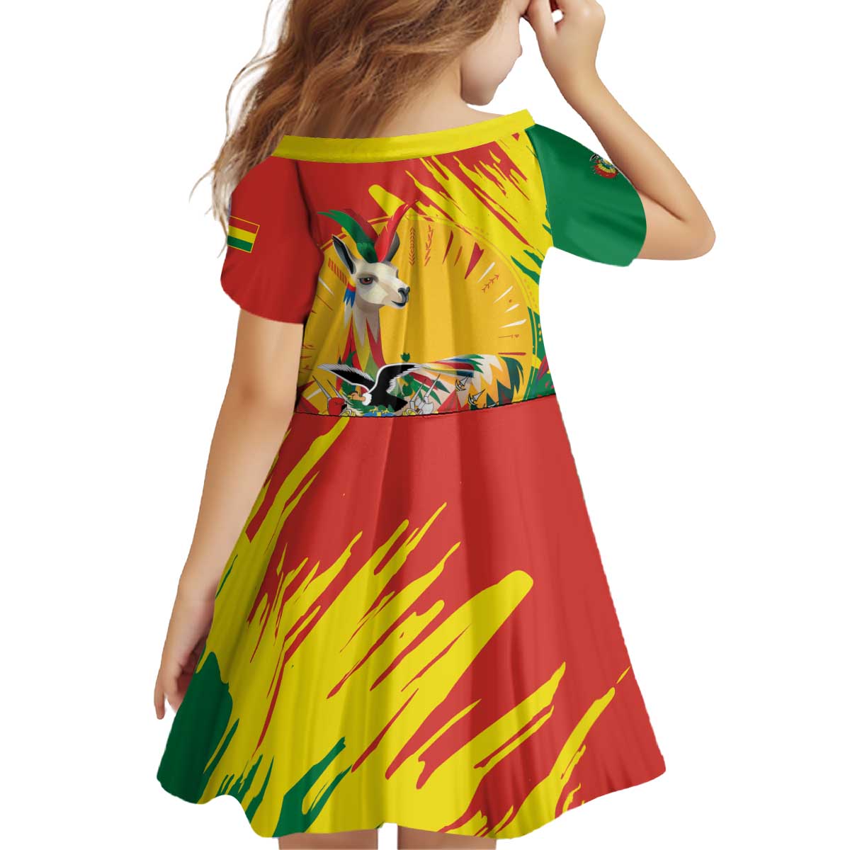 Bolivia Independence Day Family Matching Off Shoulder Short Dress and Hawaiian Shirt Puliwya Achka Aylluska Mamallaqta - Wonder Print Shop