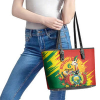 Bolivia Independence Day Leather Tote Bag Puliwya Achka Aylluska Mamallaqta - Wonder Print Shop