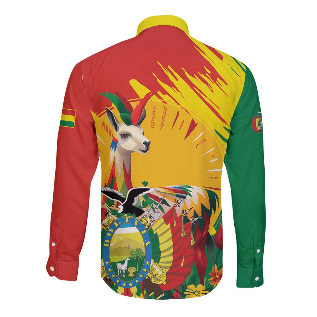 Bolivia Independence Day Long Sleeve Button Shirt Puliwya Achka Aylluska Mamallaqta - Wonder Print Shop