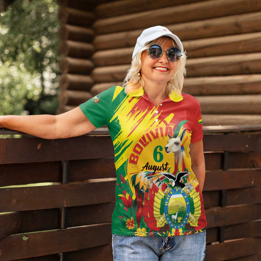 Bolivia Independence Day Women Polo Shirt Puliwya Achka Aylluska Mamallaqta - Wonder Print Shop