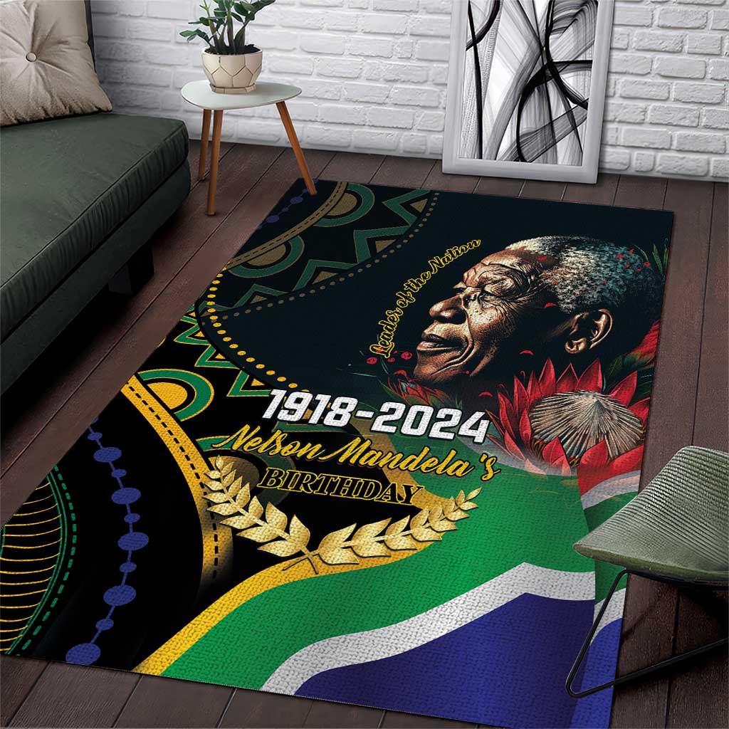 Nelson Mandela Birthday Area Rug Leader of the Nation - Wonder Print Shop