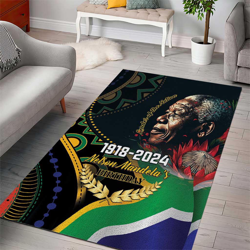 Nelson Mandela Birthday Area Rug Leader of the Nation - Wonder Print Shop