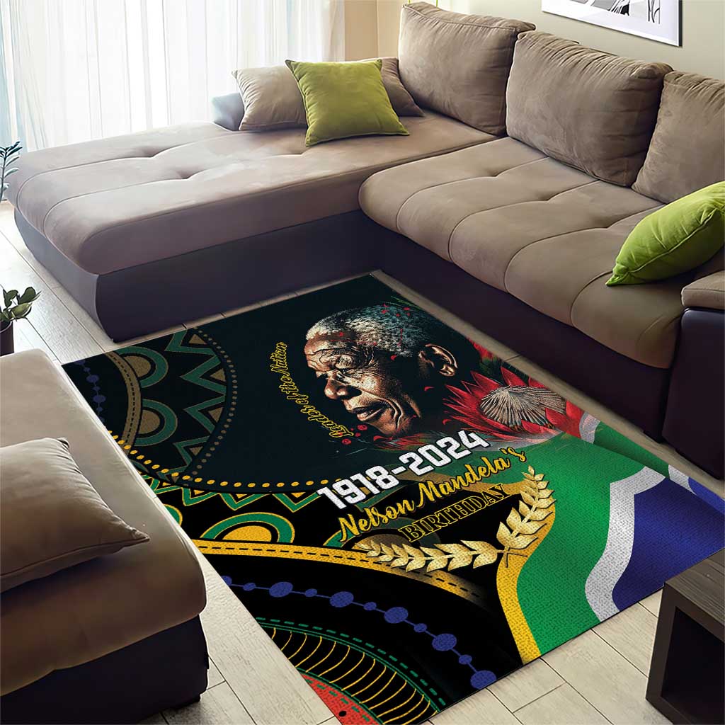 Nelson Mandela Birthday Area Rug Leader of the Nation - Wonder Print Shop