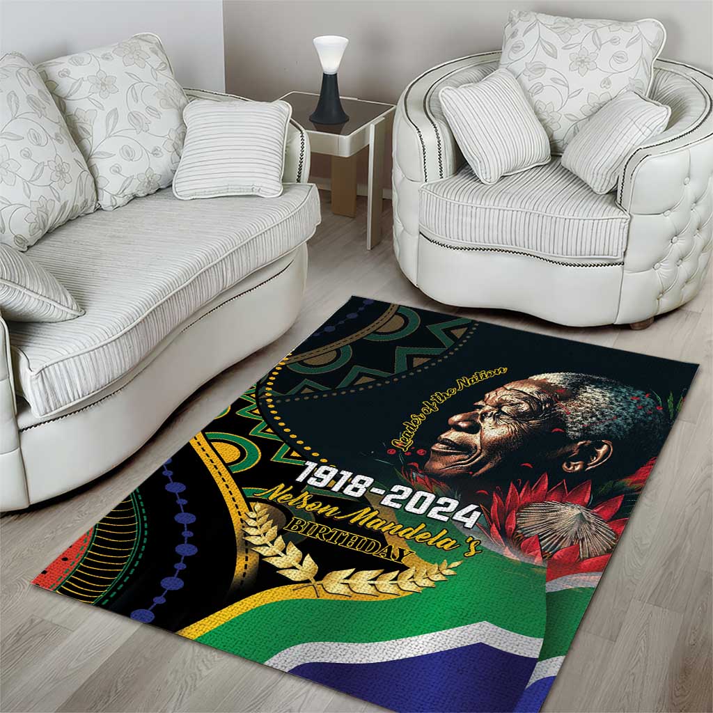 Nelson Mandela Birthday Area Rug Leader of the Nation - Wonder Print Shop