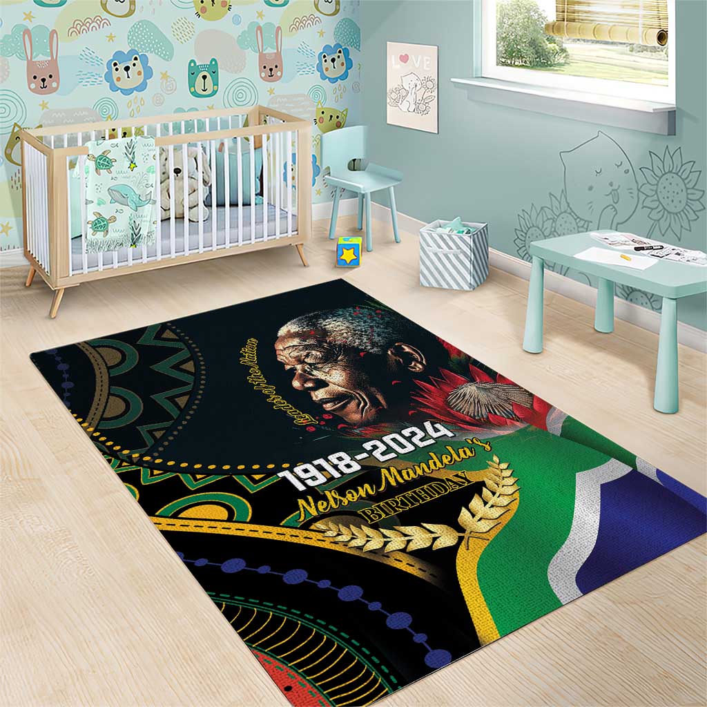 Nelson Mandela Birthday Area Rug Leader of the Nation - Wonder Print Shop