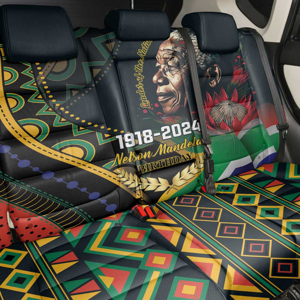 Nelson Mandela Birthday Back Car Seat Cover Leader of the Nation - Wonder Print Shop