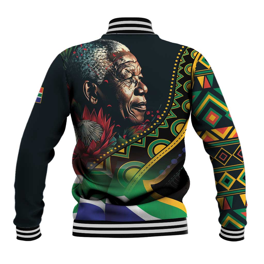 Nelson Mandela Birthday Baseball Jacket Leader of the Nation - Wonder Print Shop