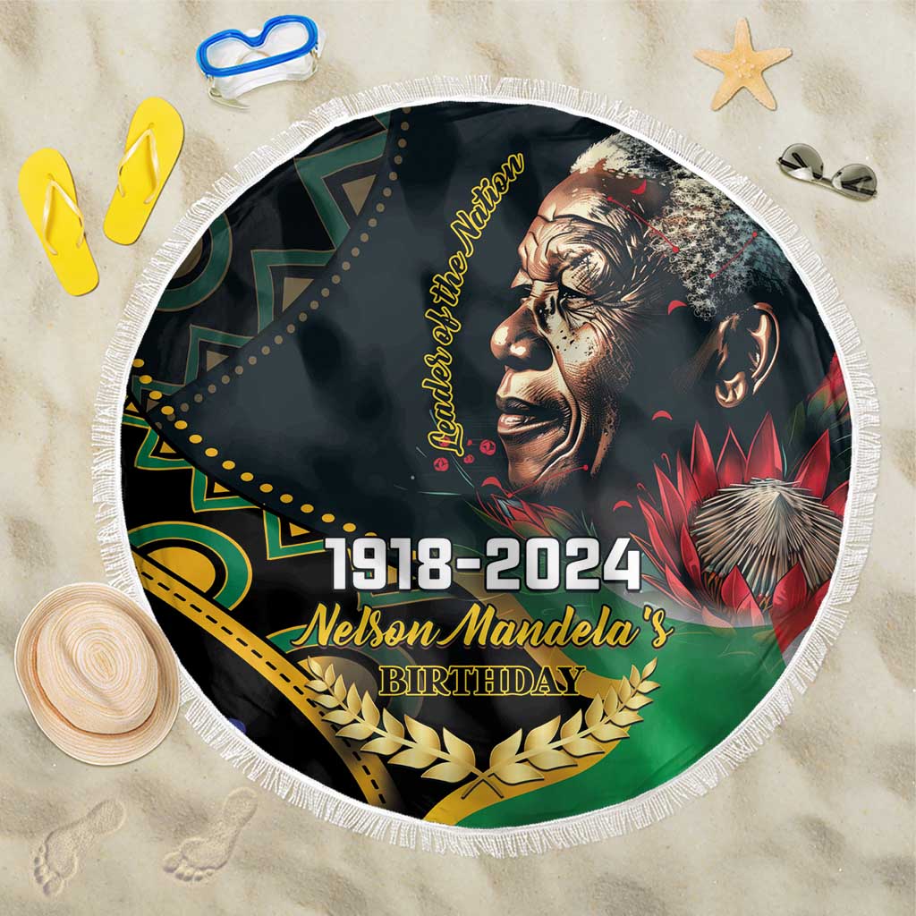 Nelson Mandela Birthday Beach Blanket Leader of the Nation - Wonder Print Shop