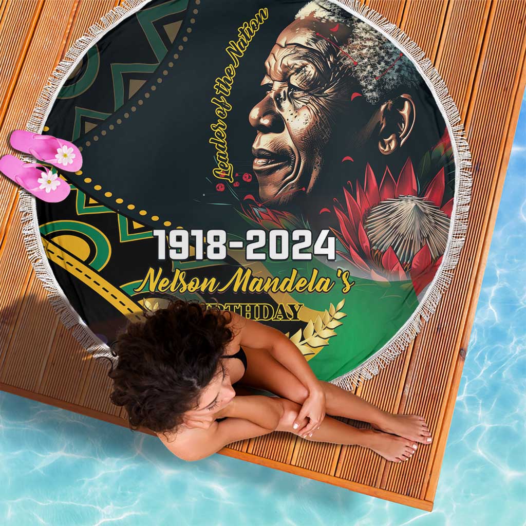 Nelson Mandela Birthday Beach Blanket Leader of the Nation - Wonder Print Shop