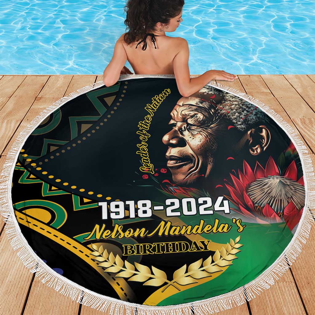 Nelson Mandela Birthday Beach Blanket Leader of the Nation - Wonder Print Shop