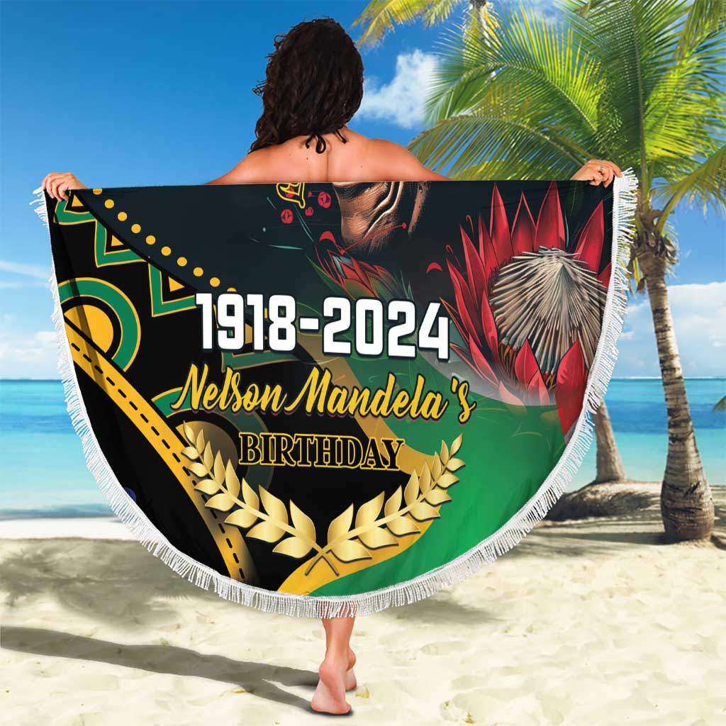 Nelson Mandela Birthday Beach Blanket Leader of the Nation - Wonder Print Shop