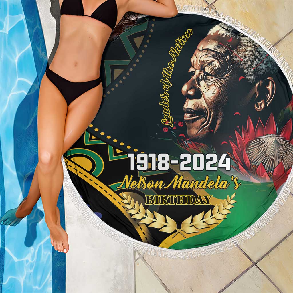 Nelson Mandela Birthday Beach Blanket Leader of the Nation - Wonder Print Shop