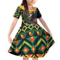 Nelson Mandela Birthday Family Matching Off Shoulder Short Dress and Hawaiian Shirt Leader of the Nation - Wonder Print Shop