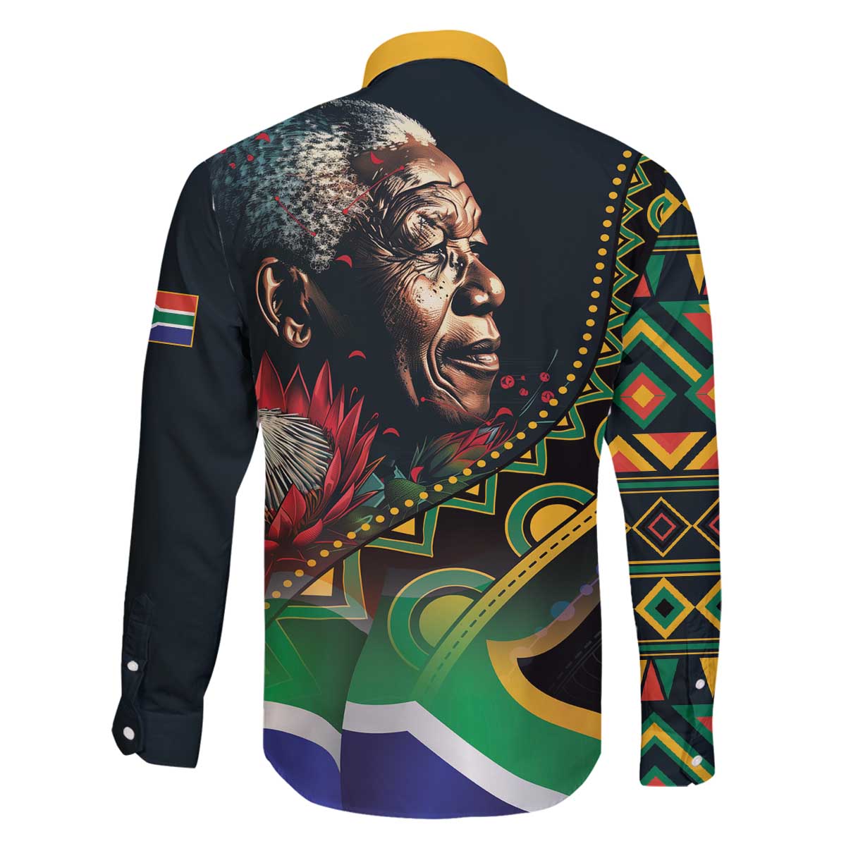 Nelson Mandela Birthday Family Matching Off Shoulder Short Dress and Hawaiian Shirt Leader of the Nation - Wonder Print Shop