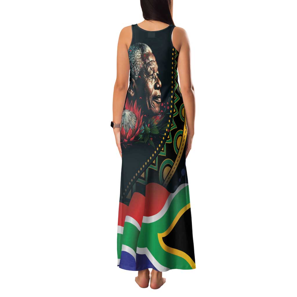 Nelson Mandela Birthday Family Matching Tank Maxi Dress and Hawaiian Shirt Leader of the Nation - Wonder Print Shop
