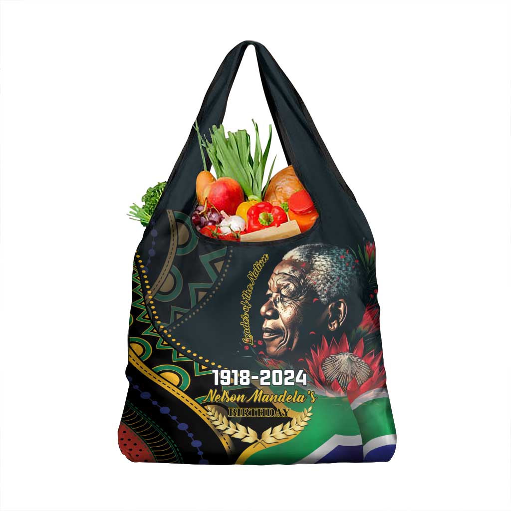 Nelson Mandela Birthday Grocery Bag Leader of the Nation