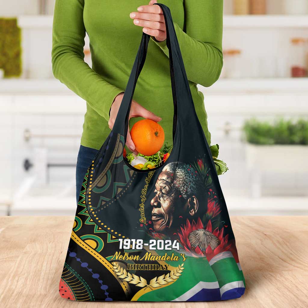 Nelson Mandela Birthday Grocery Bag Leader of the Nation