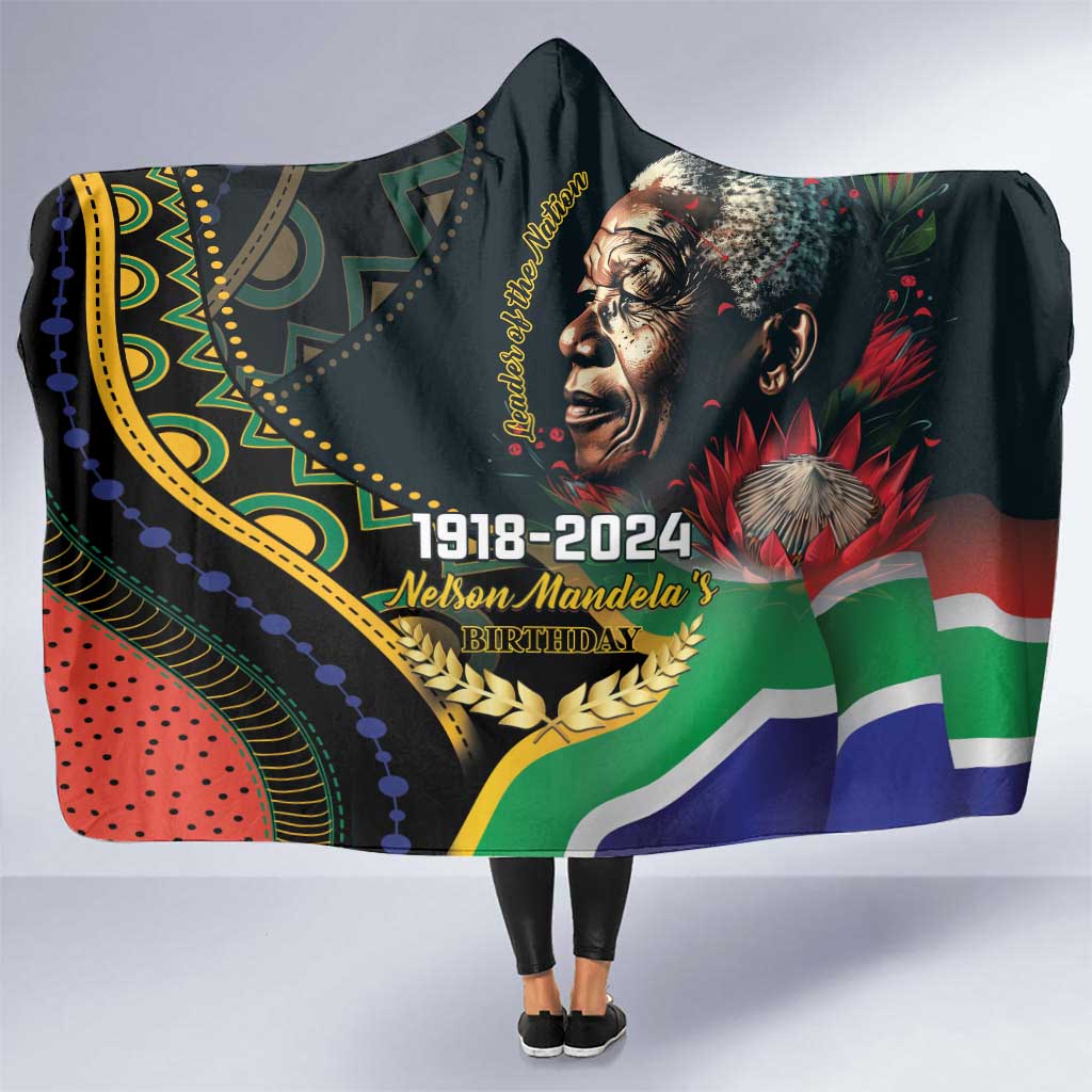 Nelson Mandela Birthday Hooded Blanket Leader of the Nation