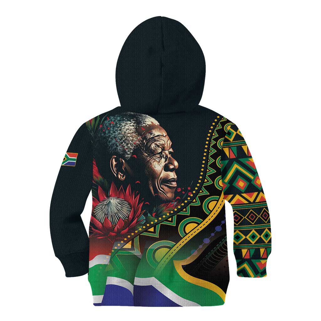Nelson Mandela Birthday Kid Hoodie Leader of the Nation - Wonder Print Shop