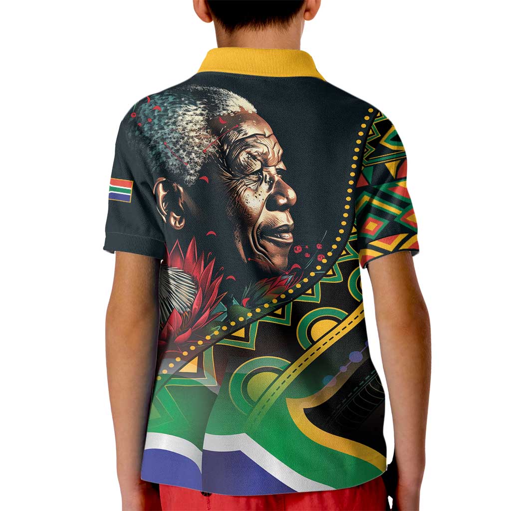 Nelson Mandela Birthday Kid Polo Shirt Leader of the Nation - Wonder Print Shop