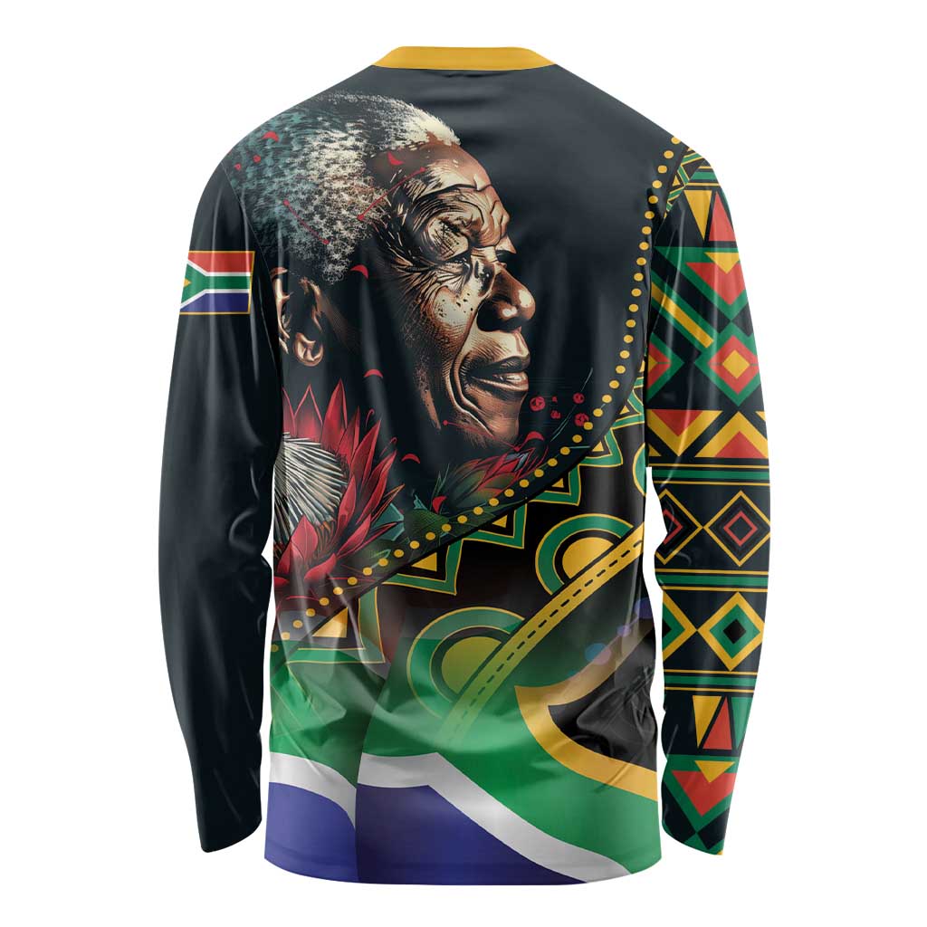 Nelson Mandela Birthday Long Sleeve Shirt Leader of the Nation - Wonder Print Shop