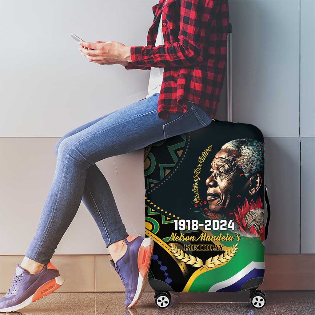Nelson Mandela Birthday Luggage Cover Leader of the Nation - Wonder Print Shop