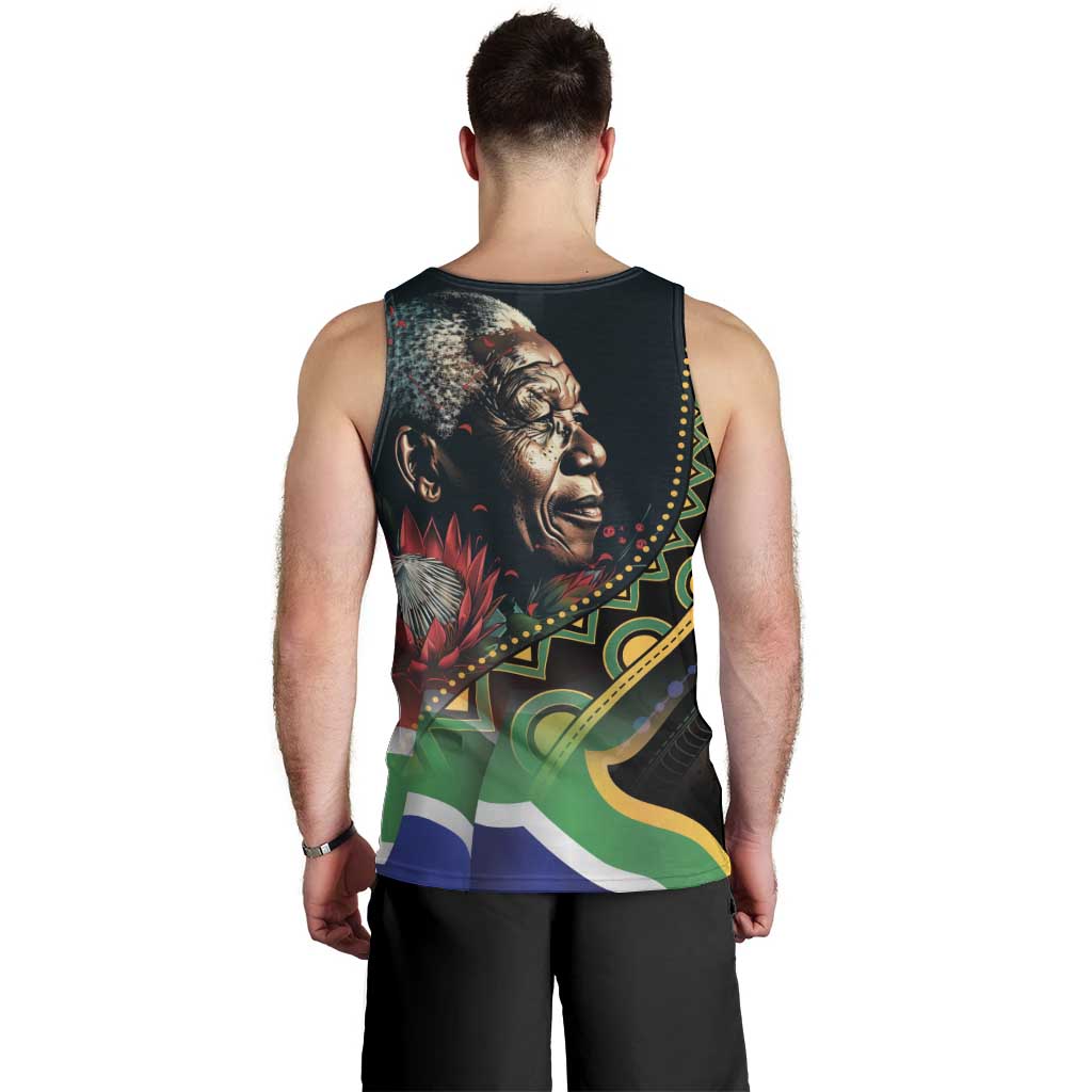 Nelson Mandela Birthday Men Tank Top Leader of the Nation - Wonder Print Shop