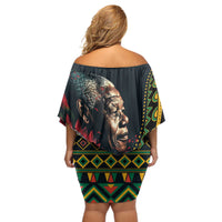 Nelson Mandela Birthday Off Shoulder Short Dress Leader of the Nation - Wonder Print Shop