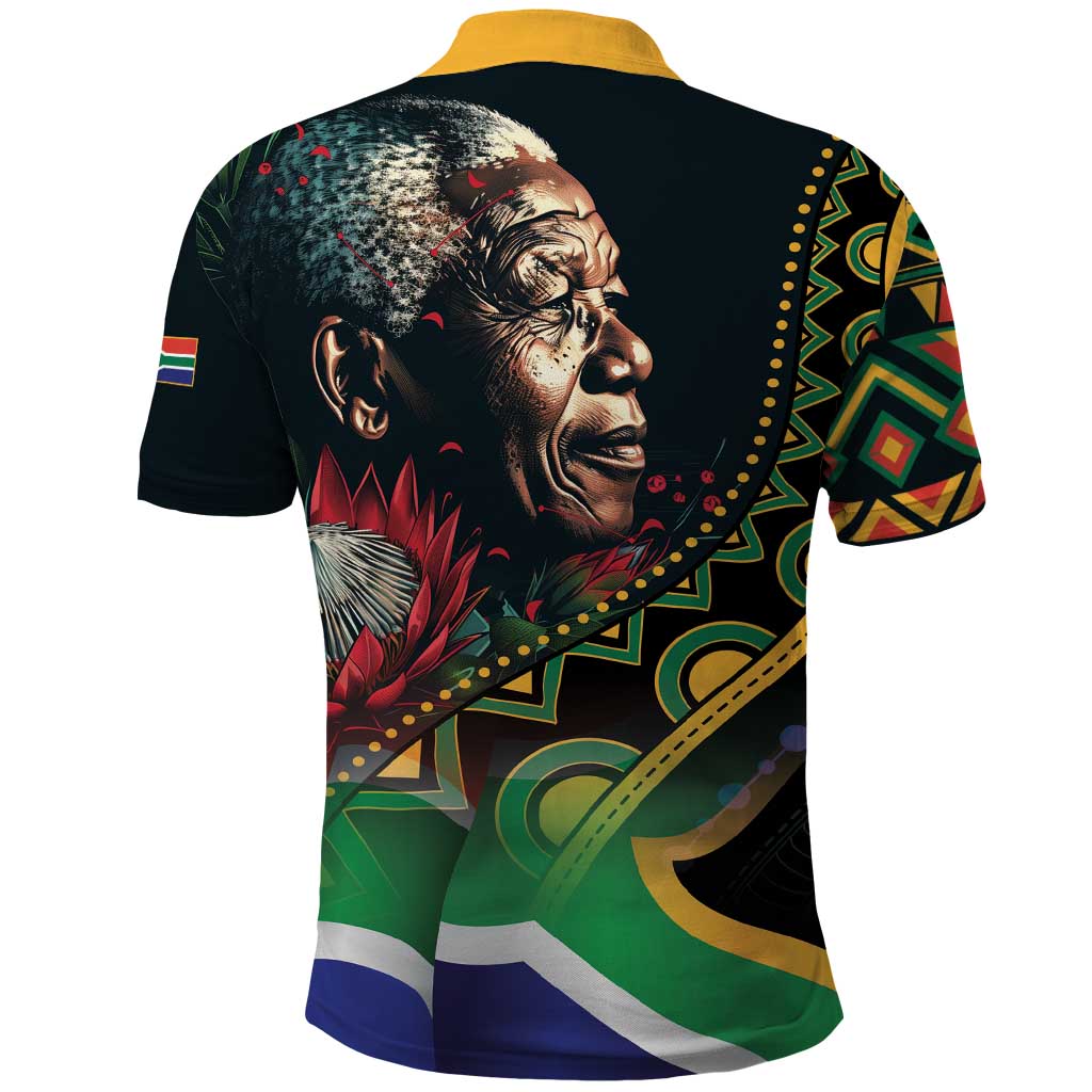 Nelson Mandela Birthday Polo Shirt Leader of the Nation - Wonder Print Shop