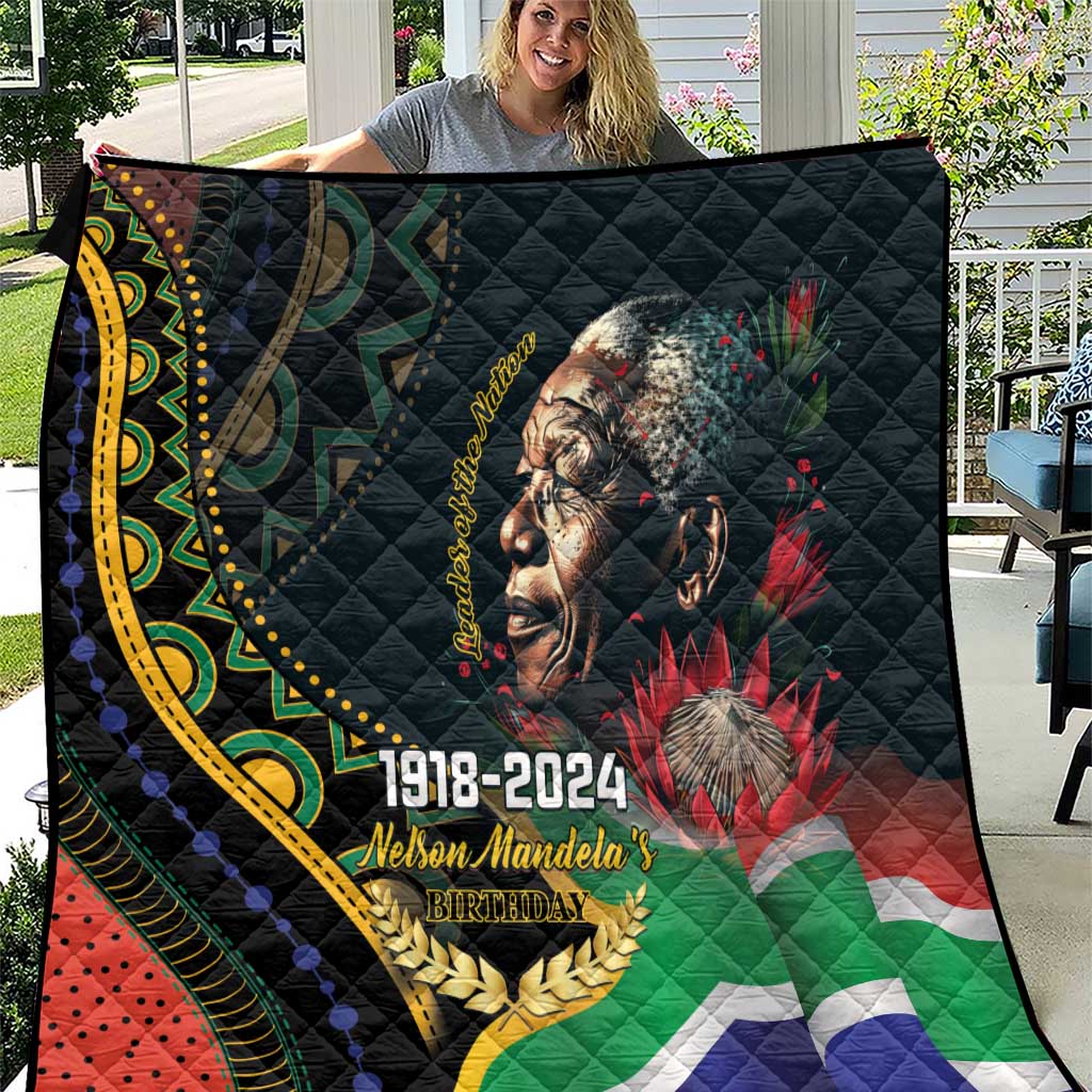 Nelson Mandela Birthday Quilt Leader of the Nation - Wonder Print Shop
