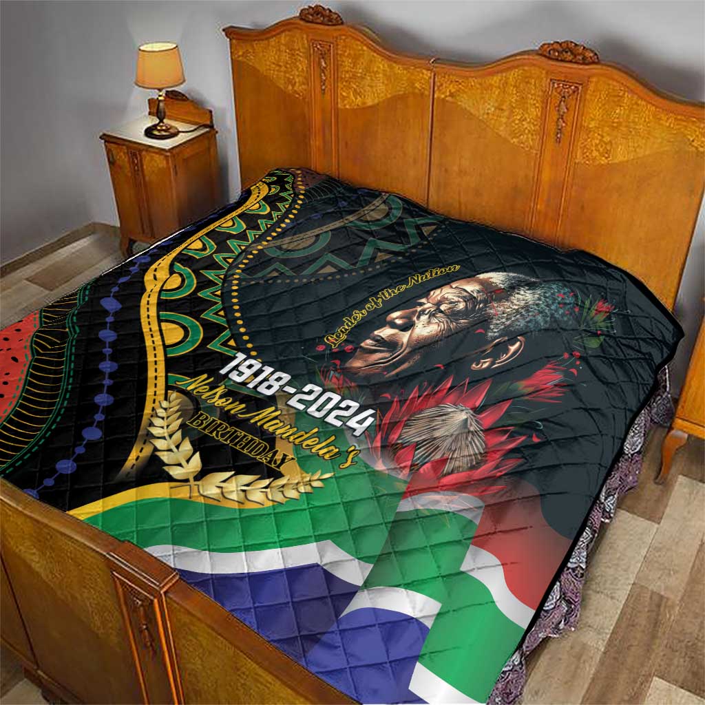 Nelson Mandela Birthday Quilt Leader of the Nation - Wonder Print Shop